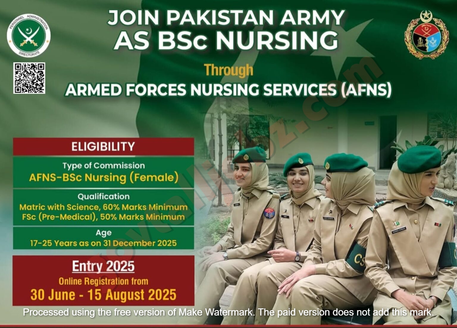 Join Pak Army as AFNS 2025 Advertisement: